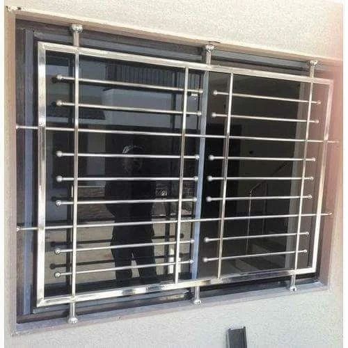 Modern Stainless Steel Window Grill (Silver)