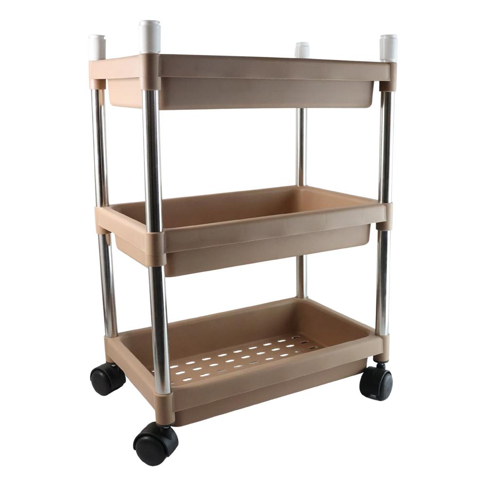 3 Layer Multipurpose Storage Trolley - Color: Mix