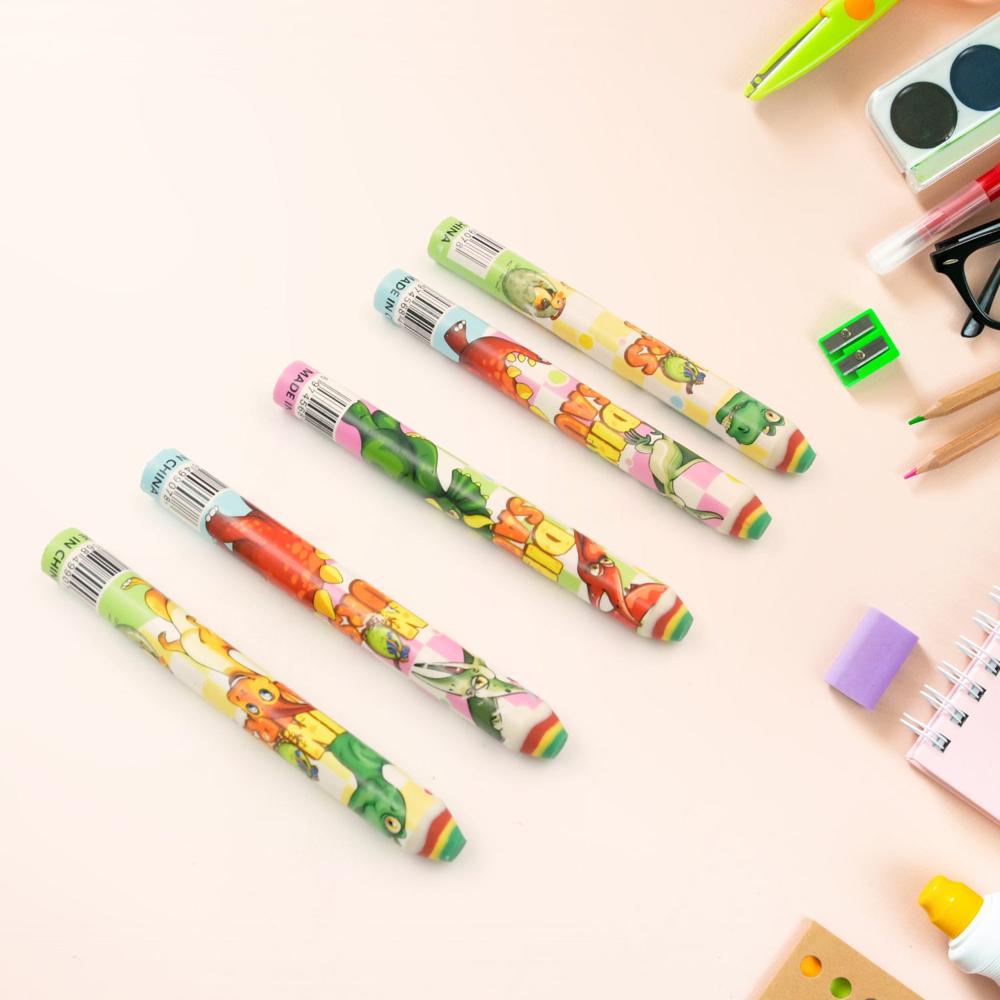Fancy Rainbow Pencil Erasers for Kids Set of 48 Cartoon Erasers