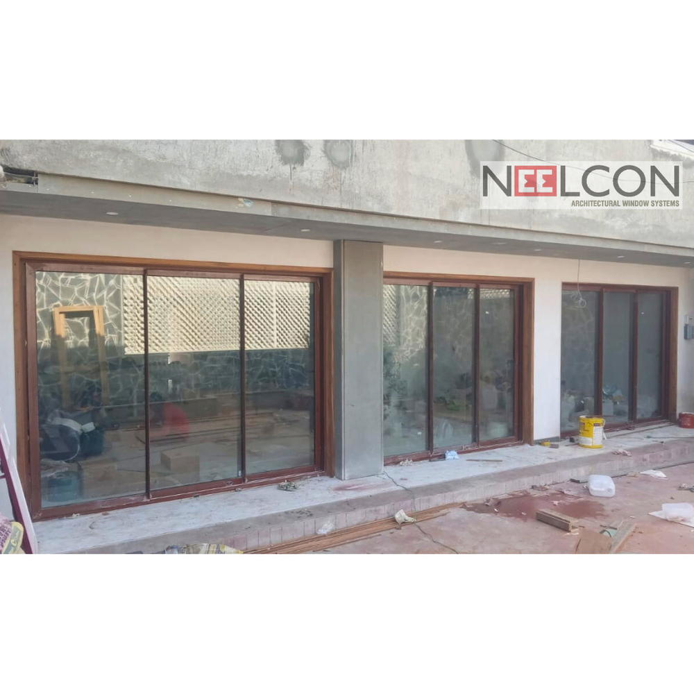 Aluminium Wooden Coating Sliding Window