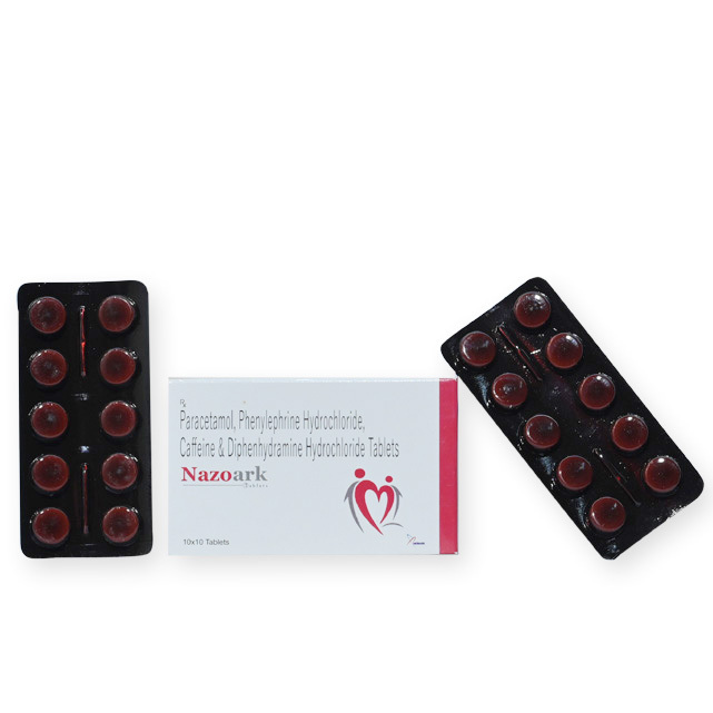Paracetamol, Phenylephrine Hydrochloride, Caffeine And Diphenhydramine Hydrochloride Tablets - Brand Name: Nazoark