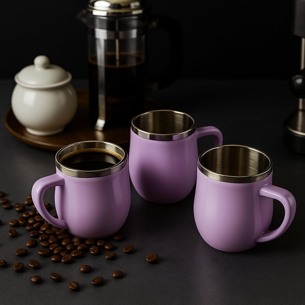Apex Chit Chat Double Wall Stainless Steel Mug Set (6Pc/200ml) Approx