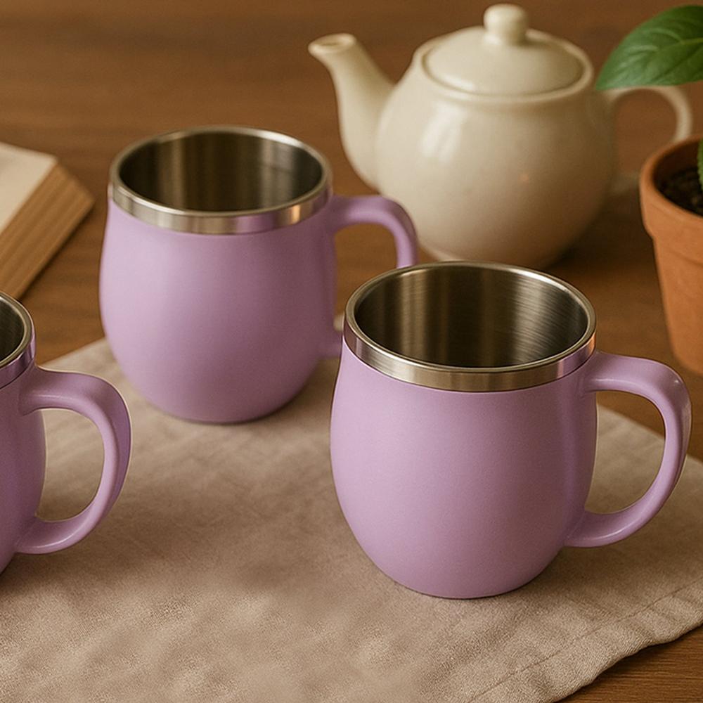 Apex Chit Chat Double Wall Stainless Steel Mug Set (6Pc/200ml) Approx
