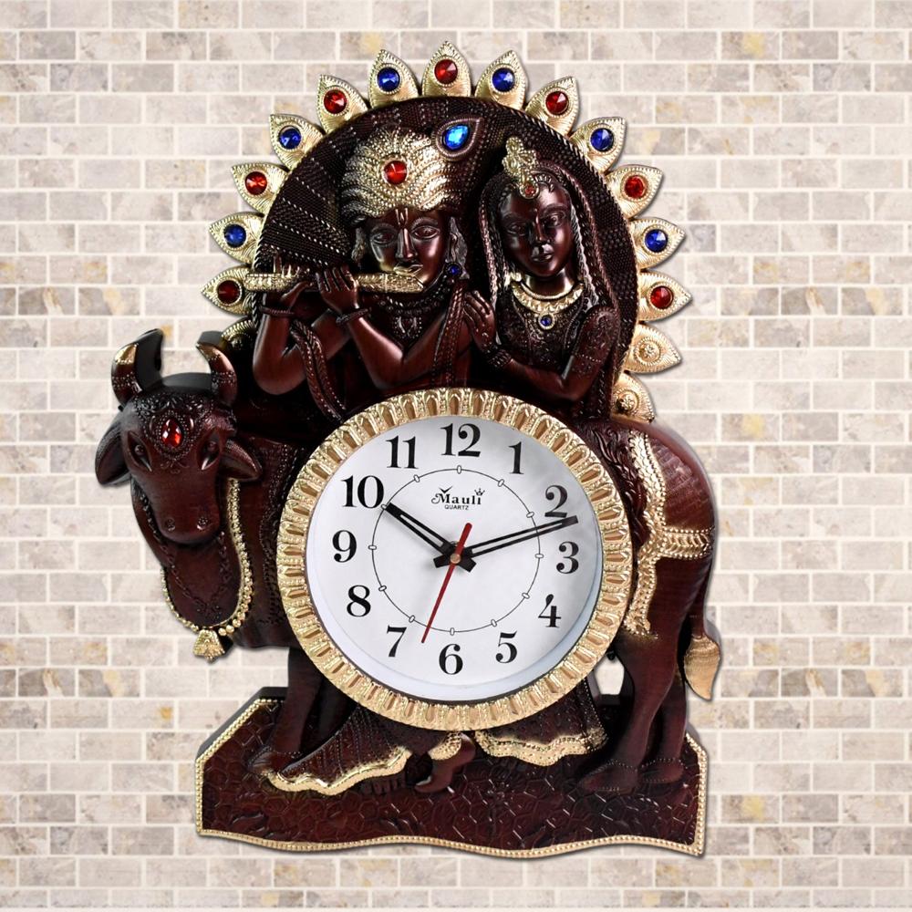 Analog Latest Stylish New Models Wall Clock With God Radha Kishan Frame - Product Type: Home Improvement