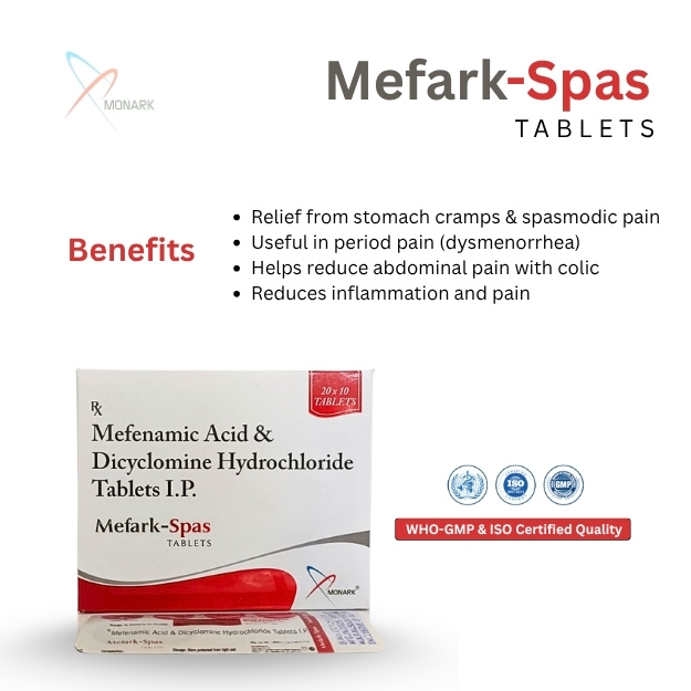 Mefenamic Acid, Dicyclomine Hydrochloride Tablets I.p. - Brand Name: Mefark-spas
