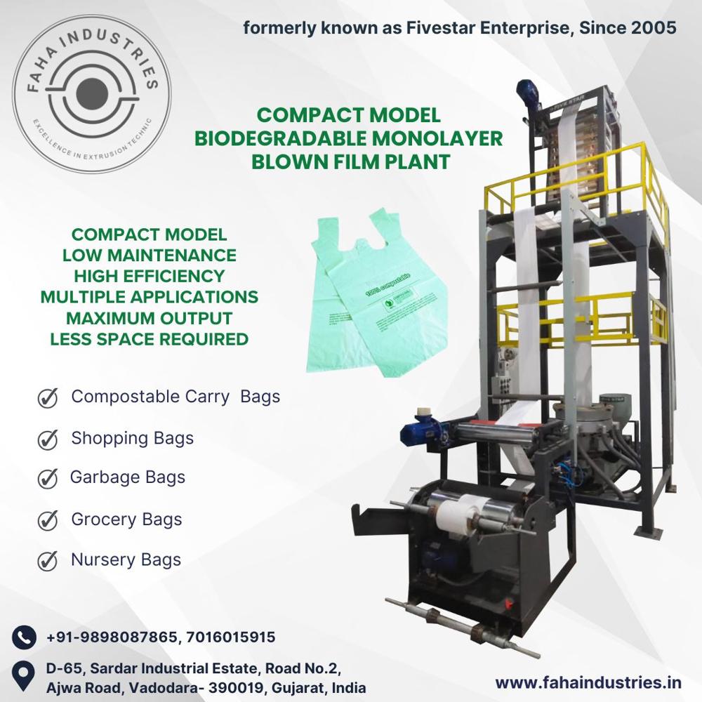 Bio-Compostable Monolayer Blown Film Extrusion Plant