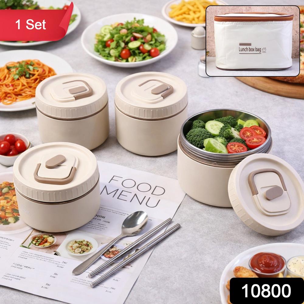 Bento Style Lunch Box Set with Multiple Containers, Carry Bag