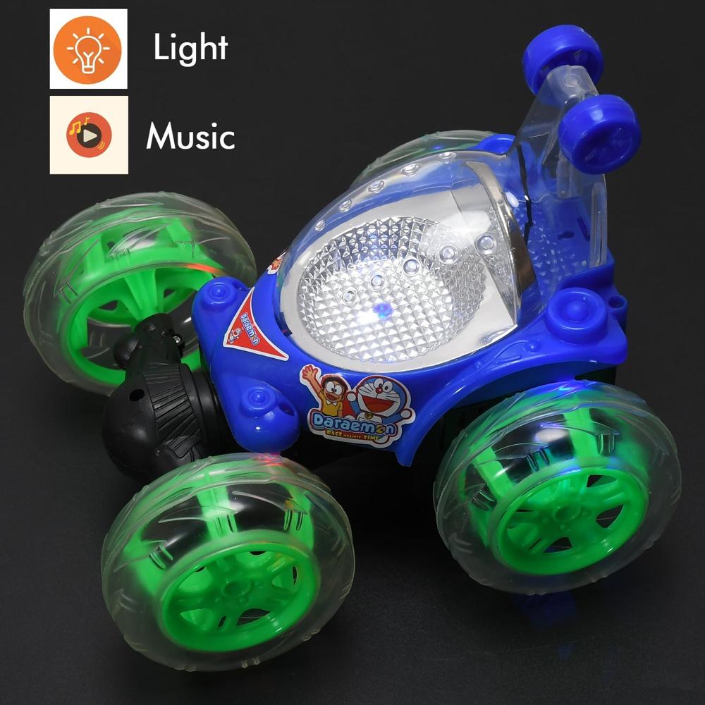 Rechargeable 360 Stunt Remote Control Car with 3D Lights, Music for Kids