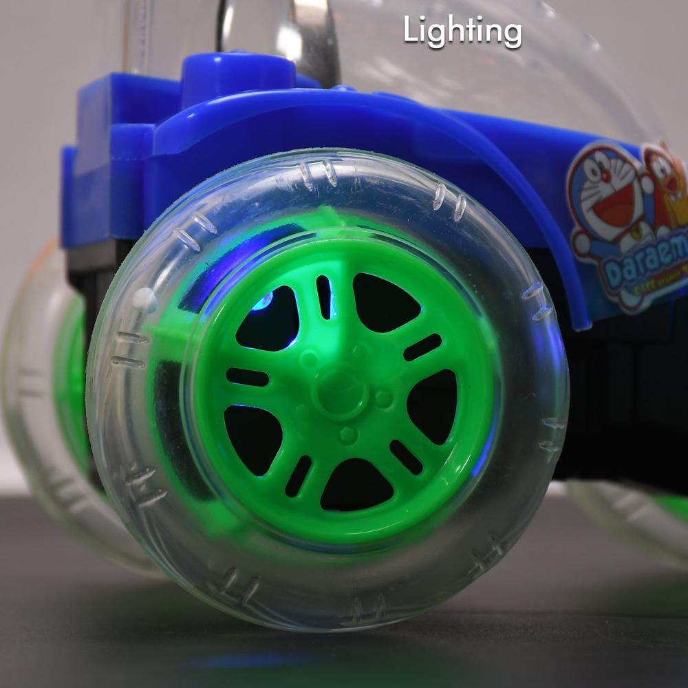 Rechargeable 360 Stunt Remote Control Car with 3D Lights, Music for Kids