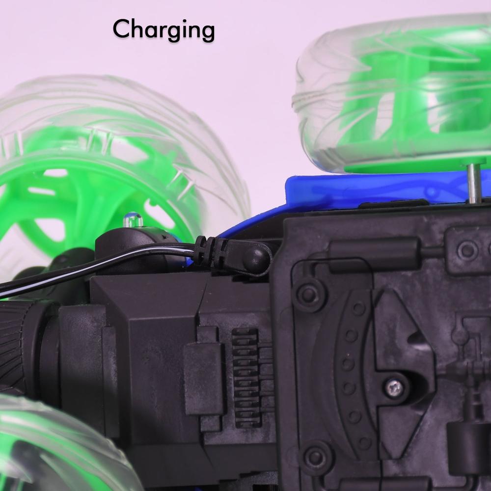 Rechargeable 360 Stunt Remote Control Car with 3D Lights, Music for Kids