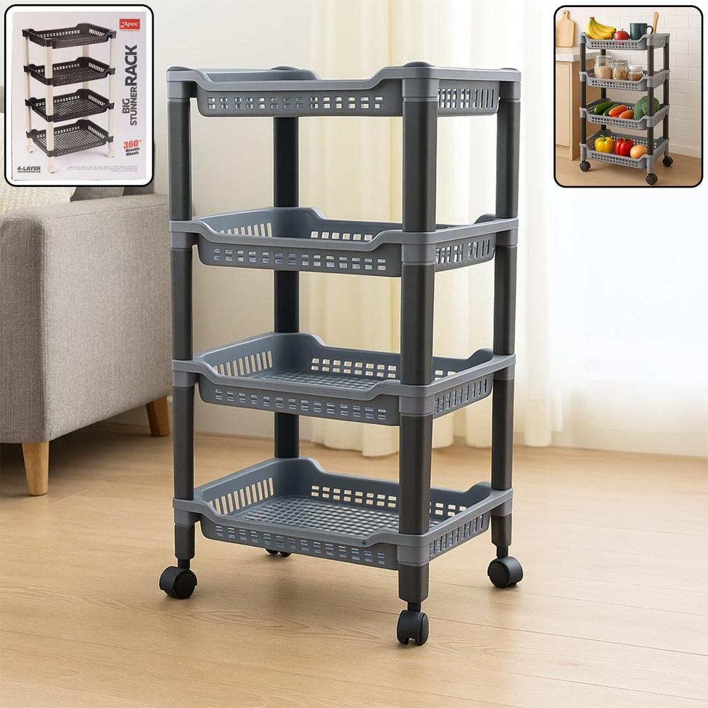 Apex 4 Layer Big Multipurpose Plastic Storage Rack