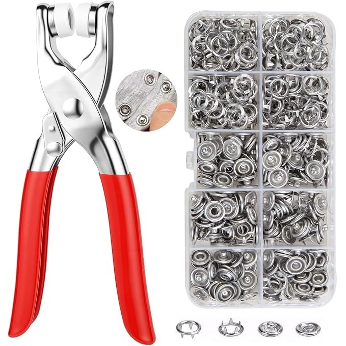 Snap Button Fastener Kit With Pliers Tool - Material: Metal