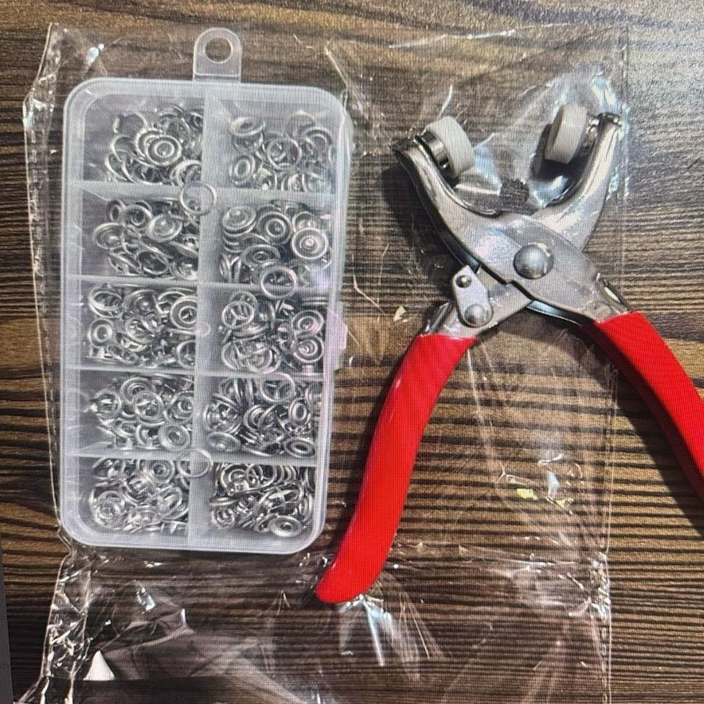 Snap Button Fastener Kit with Pliers Tool
