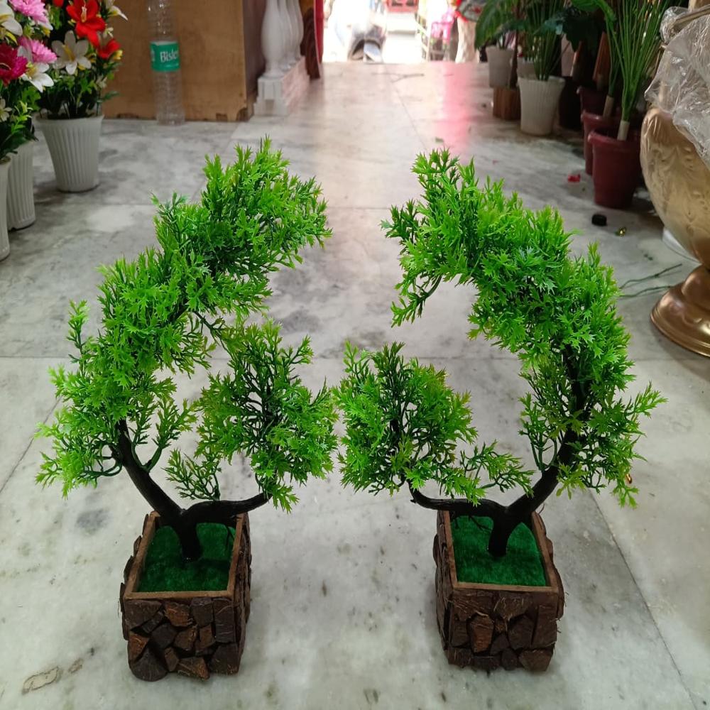 Artificial Potted Bonsai Plant - Color: Green