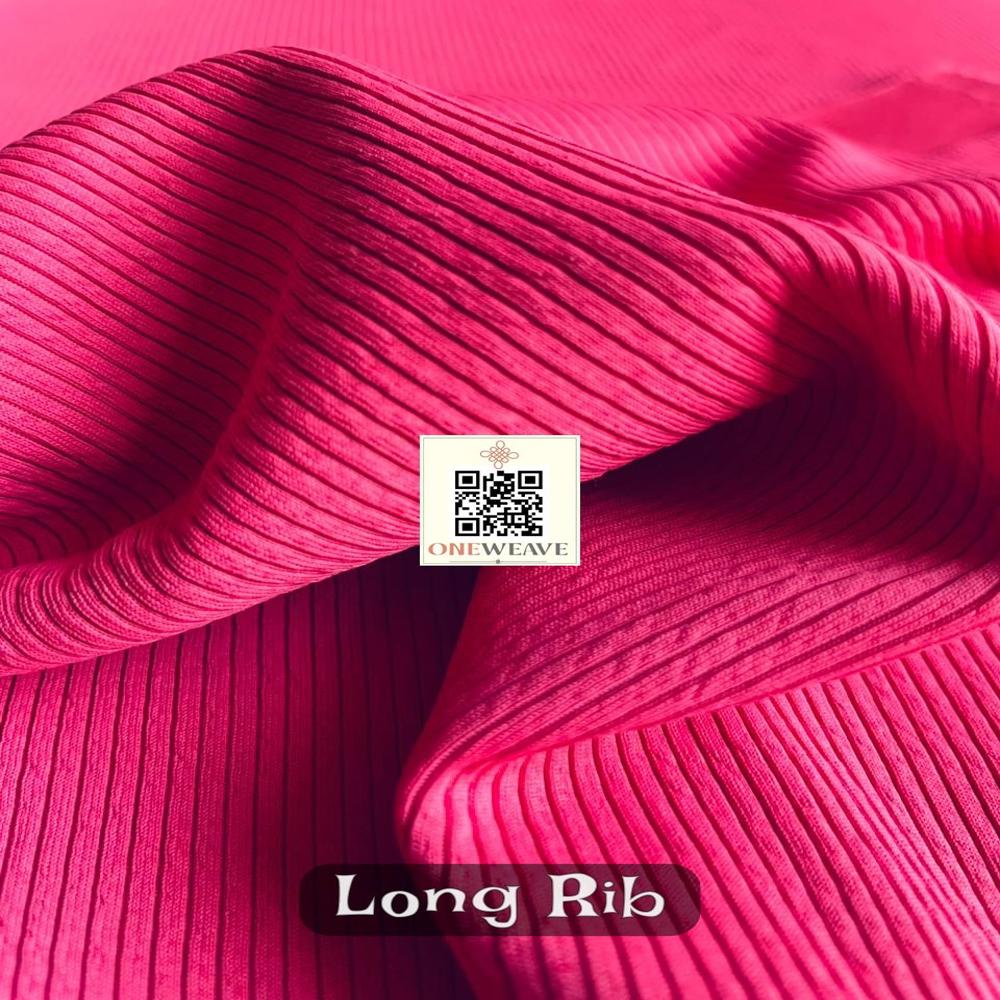Longrib Polyester Lycra Fabric