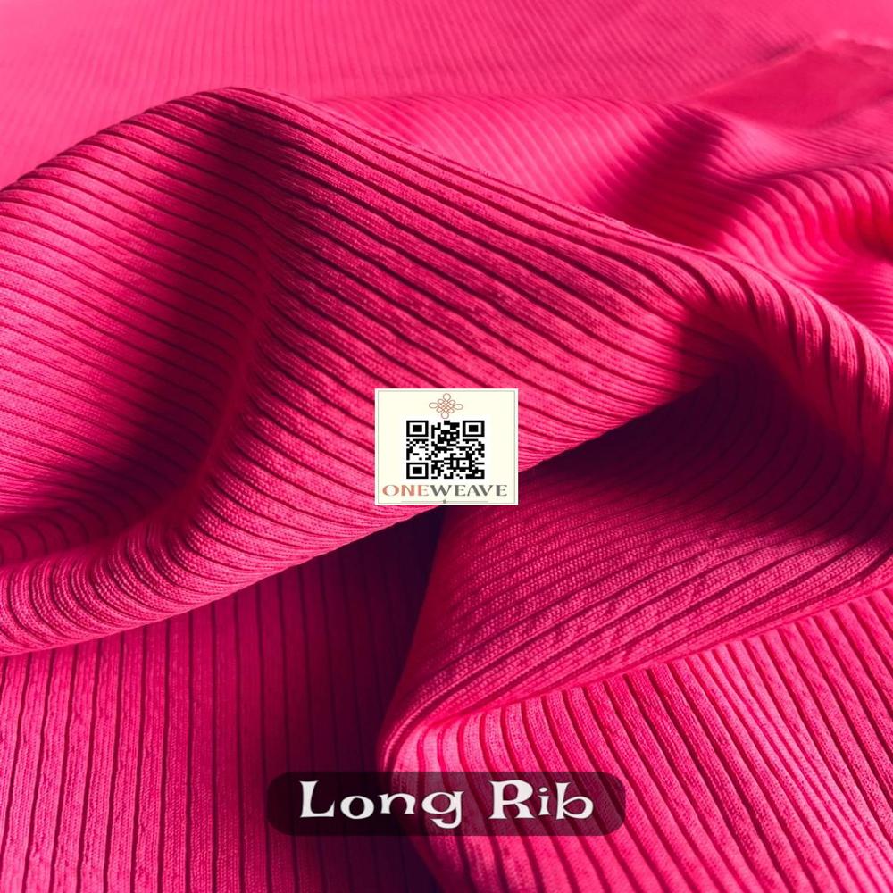 Longrib Polyester Lycra Fabric