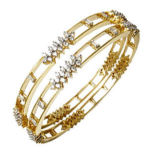 Anti Allergy Bangle In Gold Studded With Diamond