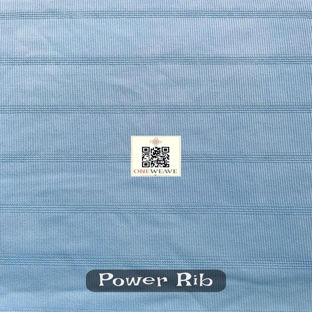 Power Rib Polyester Lycra Fabric - Polyester Lycra, 58-60 Inches Width, Rib Knit | 4-way Stretch, Moisture Wicking, Anti-pilling, Durable, Colorfast