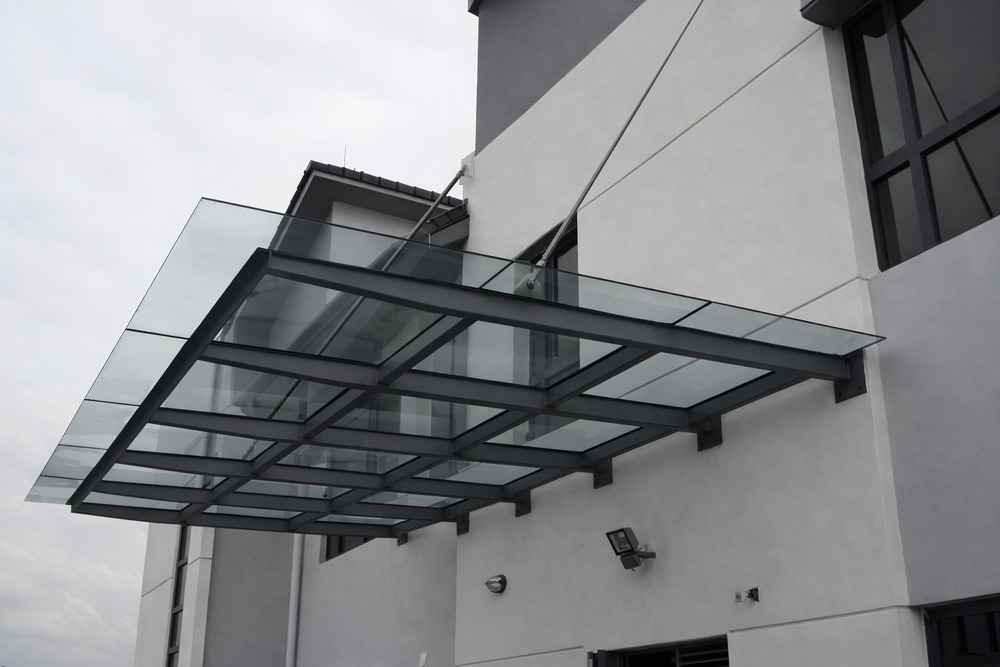 Contemporary Building With Gray Canopy