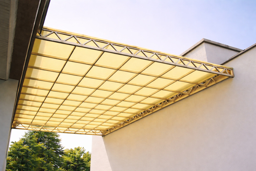 Covered Outdoor Area With Truss Roof