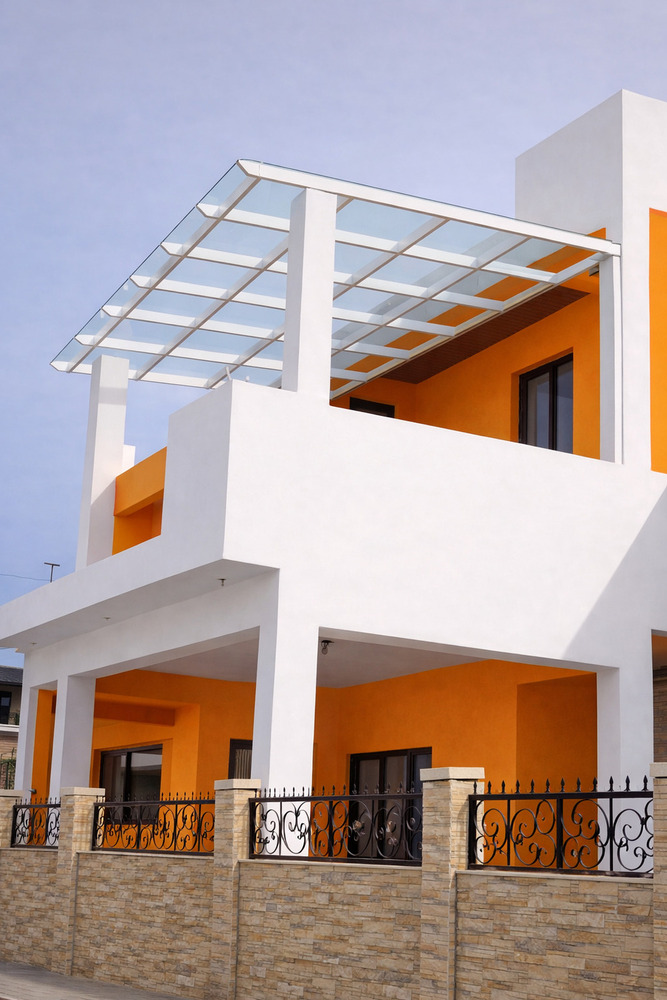 Modern House With Orange Accents