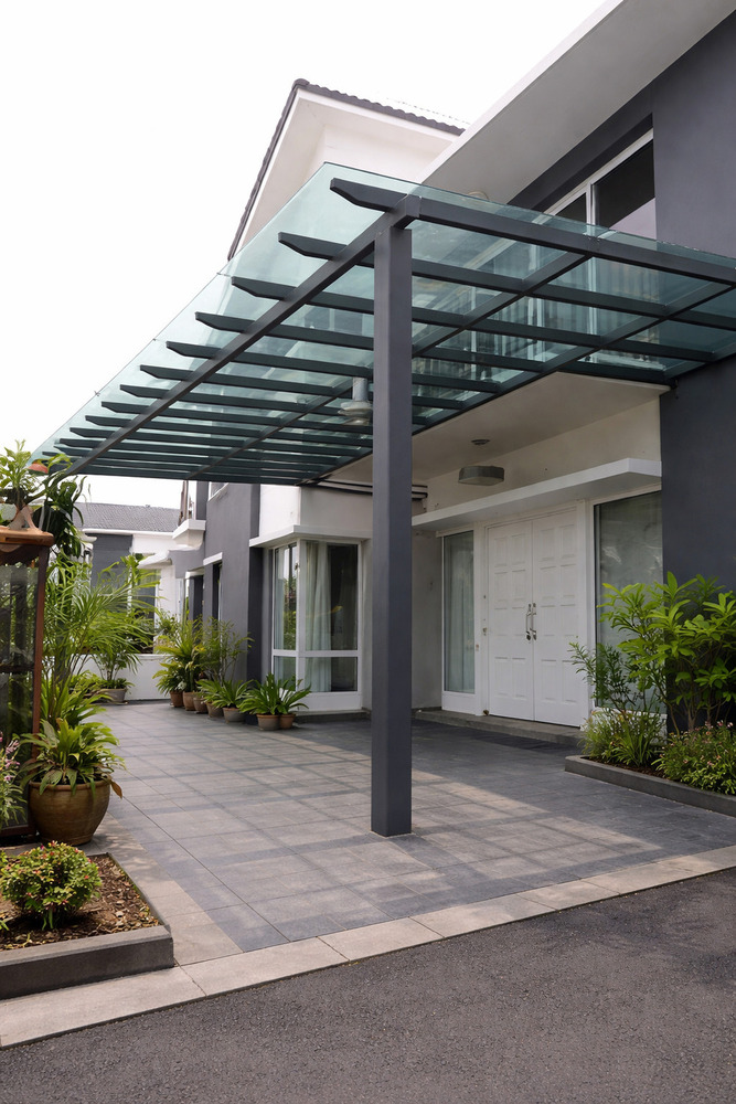 Modern House With Sleek Glass Canopy