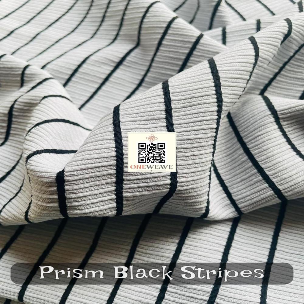 Prism Black Polyester Lycra Fabric
