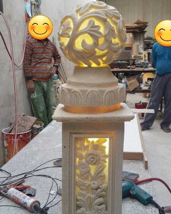 Marble Carved Lamp