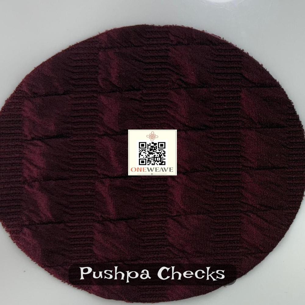 Pushpa Checks Polyester Lycra Fabric - 58-60 Inch Width, 4-way Stretch, Matte Finish, Durable, Wrinkle Resistant