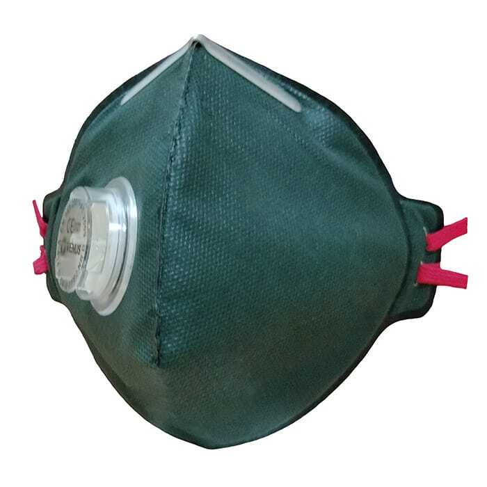 Venus V-414 SLOV-V FFP2 Painting Respirator Face Mask - Non-Woven Fabric, Standard Size, White with Blue Accent | Exhalation Valve, Flat Fold Design, Elastic Headband