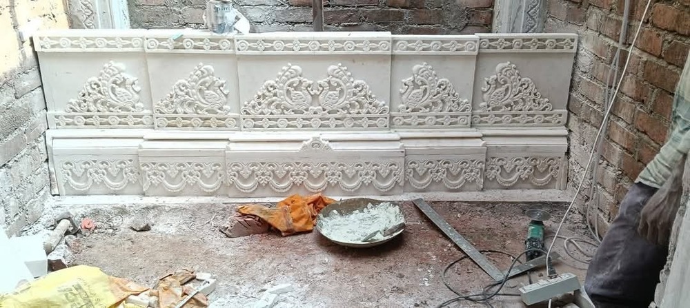 Marble Temple With Inlay Work