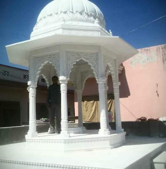 White Hindu Marble Carved Temple