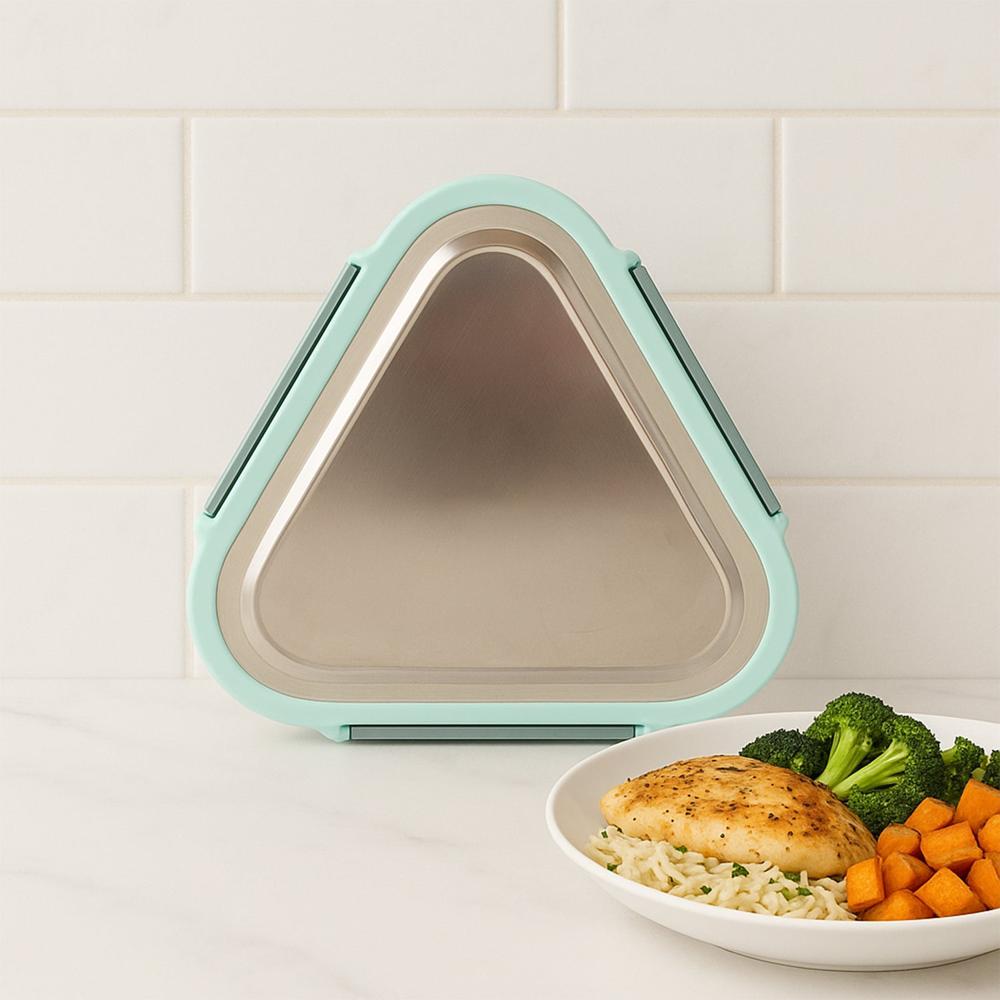 Ganesh Trinity 2 Piece Stainless Steel Triangle Lunch Box Set