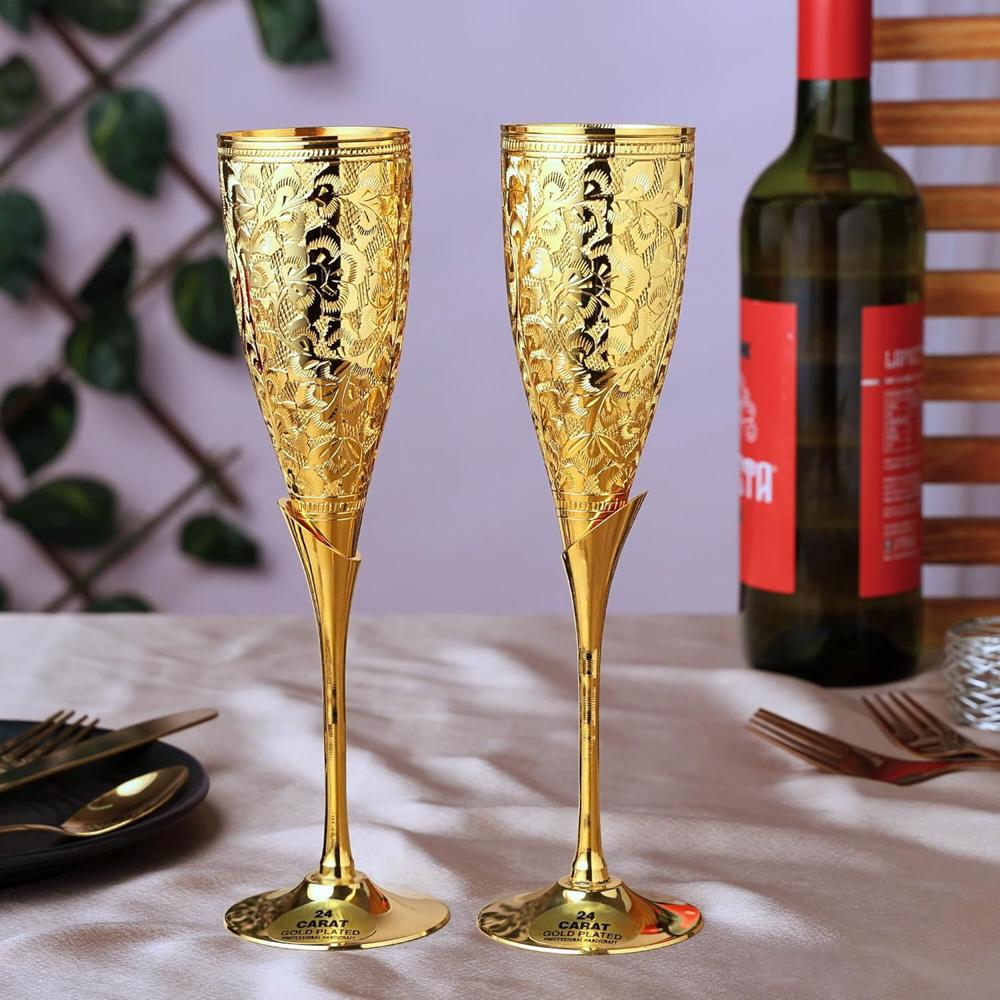 Brass Gold Plated Glass