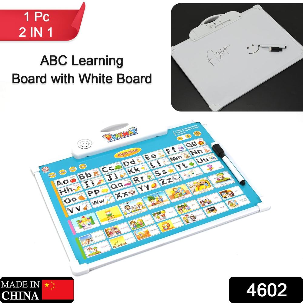Learning Board 2in1 Educational PAD for Kids Musical Board for Alphabet ABC Learning Toy Play Mat, Drawing with One Doodle Pen