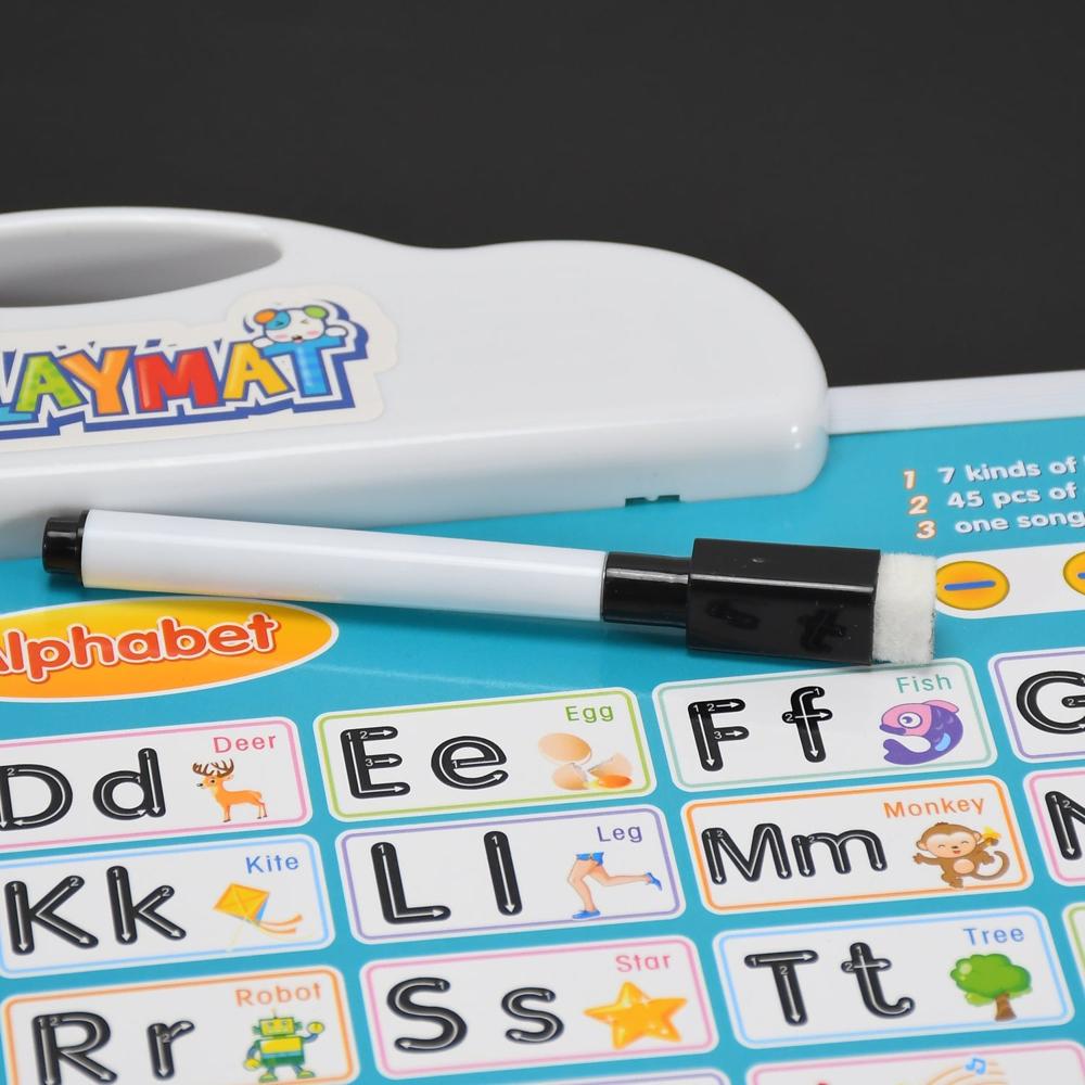 Learning Board 2in1 Educational PAD for Kids Musical Board for Alphabet ABC Learning Toy Play Mat, Drawing with One Doodle Pen