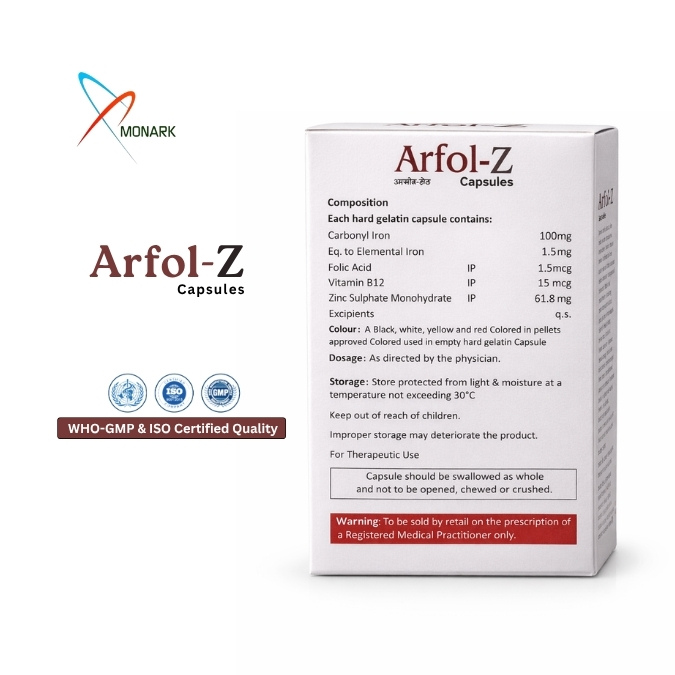 Carbonyl Iron, Zinc Sulphate, Folic Acid And Vitamin B12 Capsules - Brand Name: Arfol-z