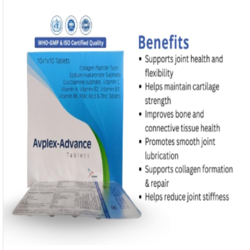 Glucosamine, Chondroitin, Hyaluronic Acid, Vitamins & Zinc Tablet for joint health, cartilage support, and improved mobility.