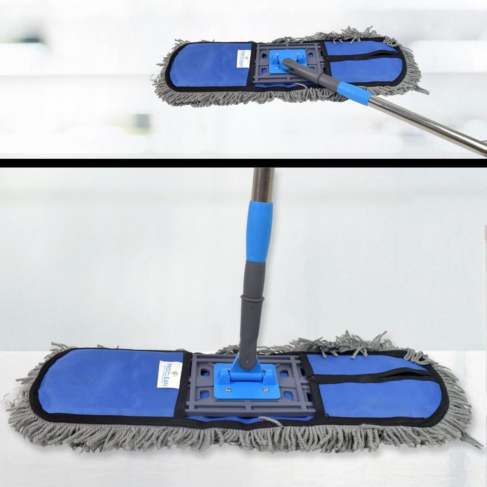 Wet And Dry Cotton Pad Floor Mop With Long Aluminium Handle (1 Pc / Large) - Color: Mix
