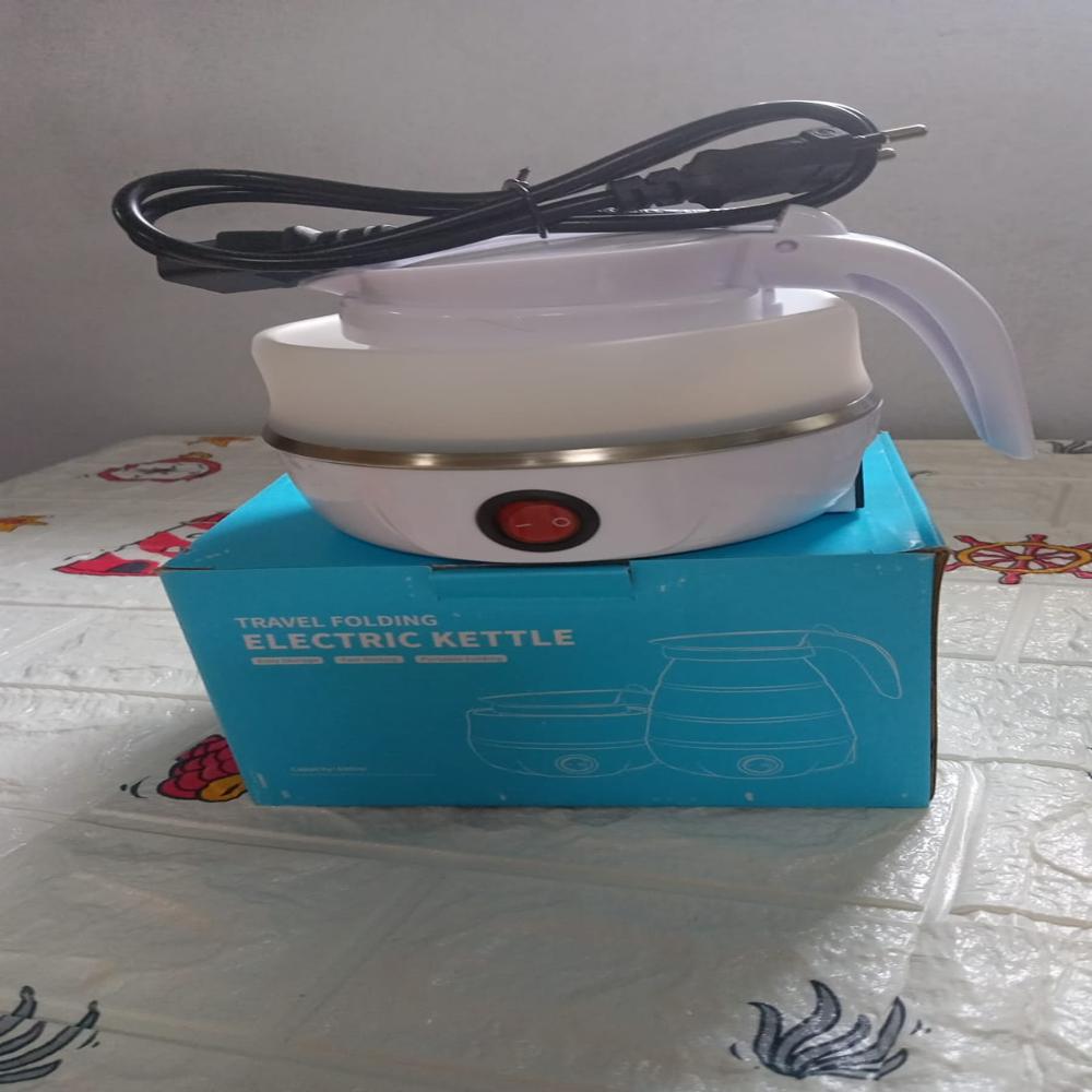 Silicone Foldable Collapsible Electric Water Kettle Camping Boiler - Color: Mix