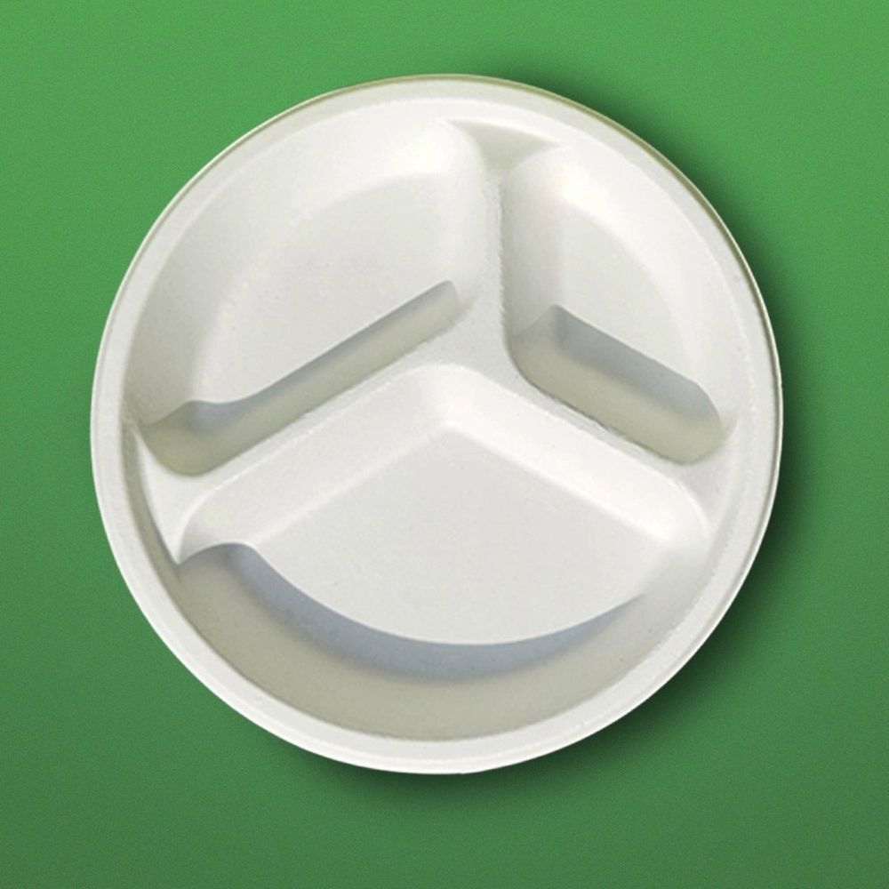 Disposable Round Plate 3cp - Color: White