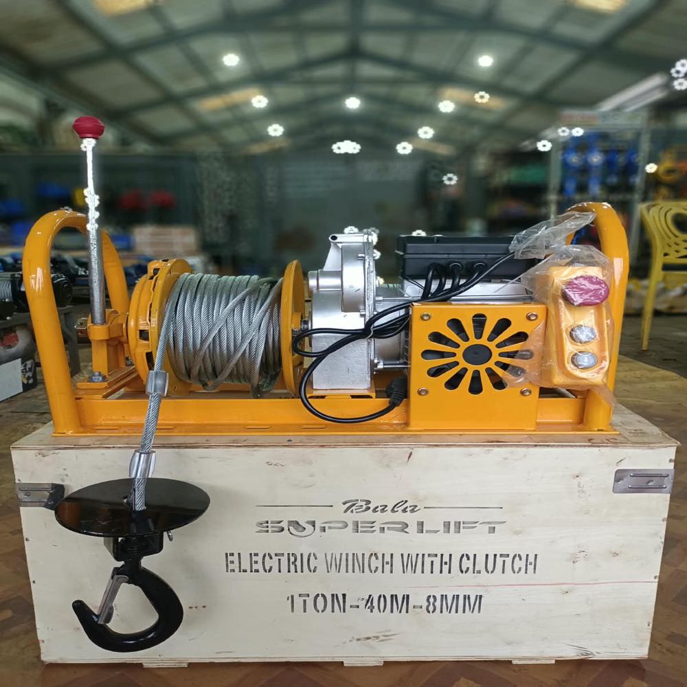 Clutch Winch With Handle 1Ton 40Mtr - Color: Yellow