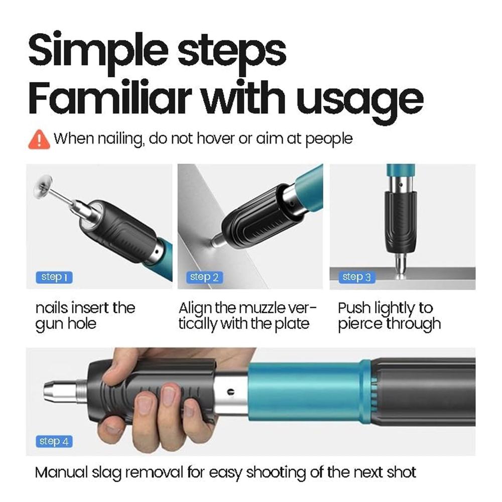 Manual Wall Fastening Tool Nail Gun with Steel Nails Set (1 Set)