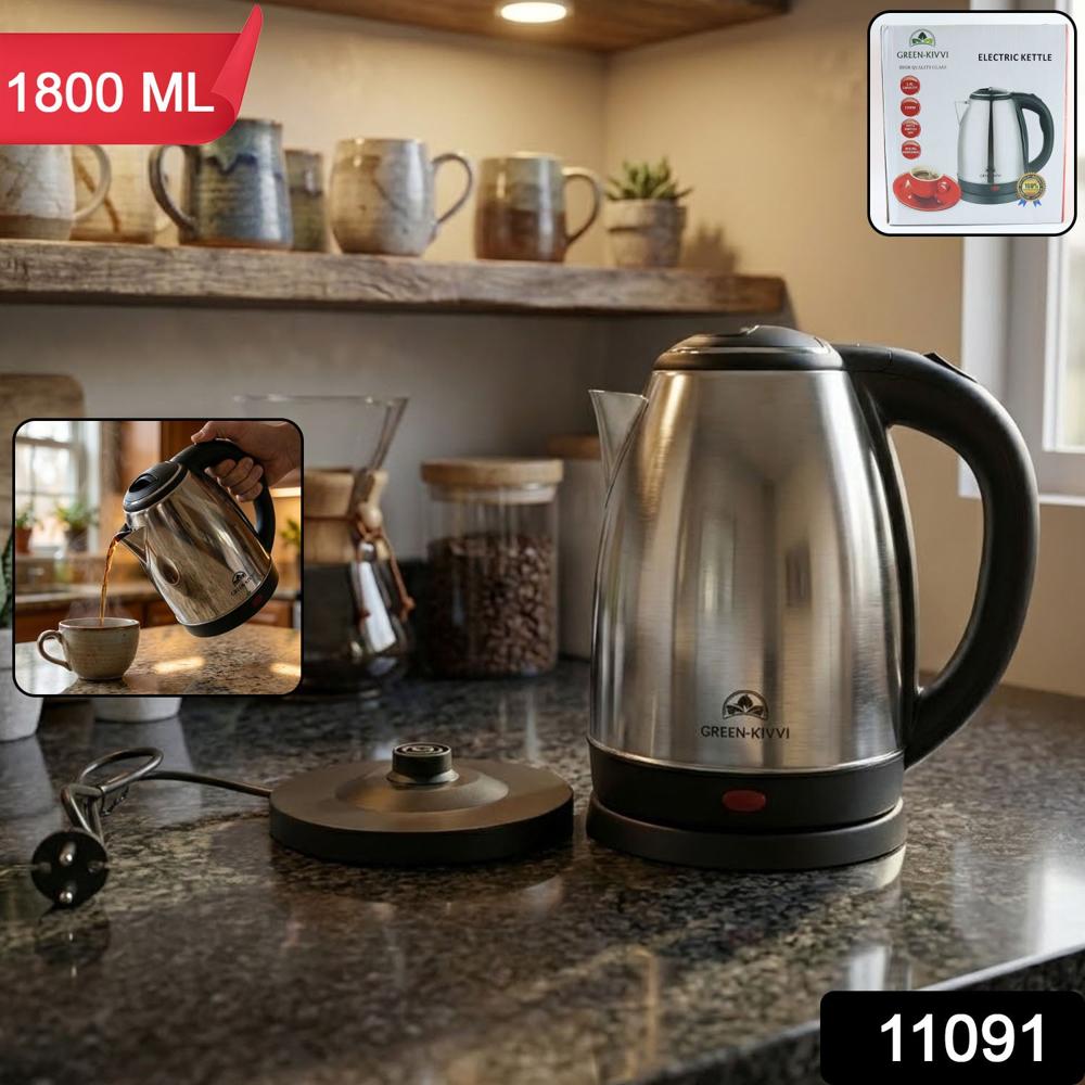 Electric Stainless Steel Kettle (1800ML, 1 Pc)