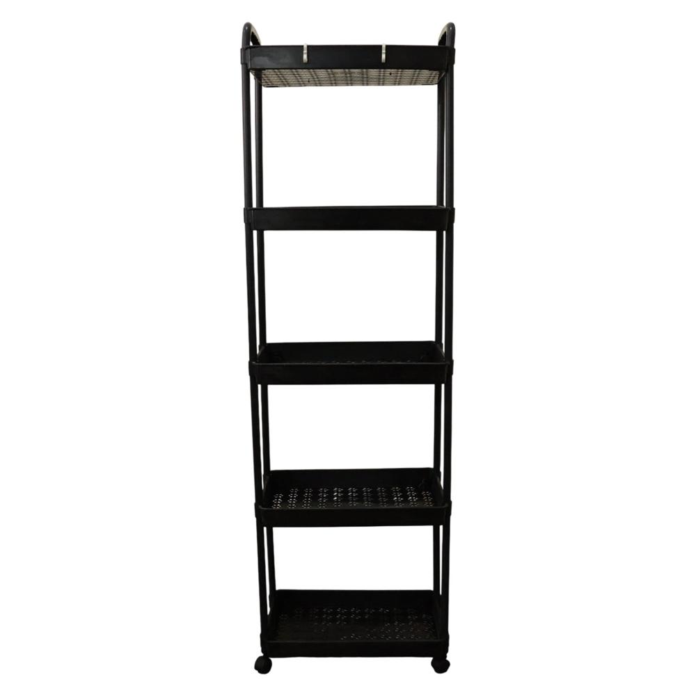 5 Layer Multipurpose Rolling Storage Rack (1 Pc) - Color: Mix