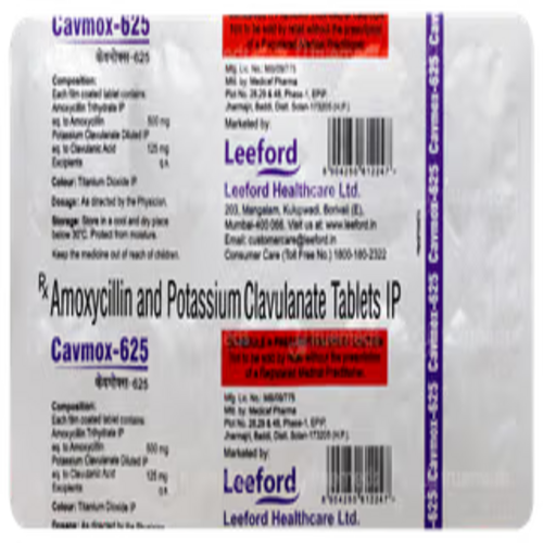 Cavmox 625 mg Tablet, Amoxicillin Clavulanic Acid Antibiotic Medicine