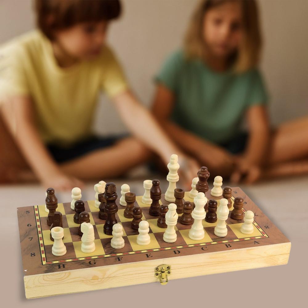 Foldable Wooden Chess Board Set (30 30 Cm / 1 Set) - Color: Mix