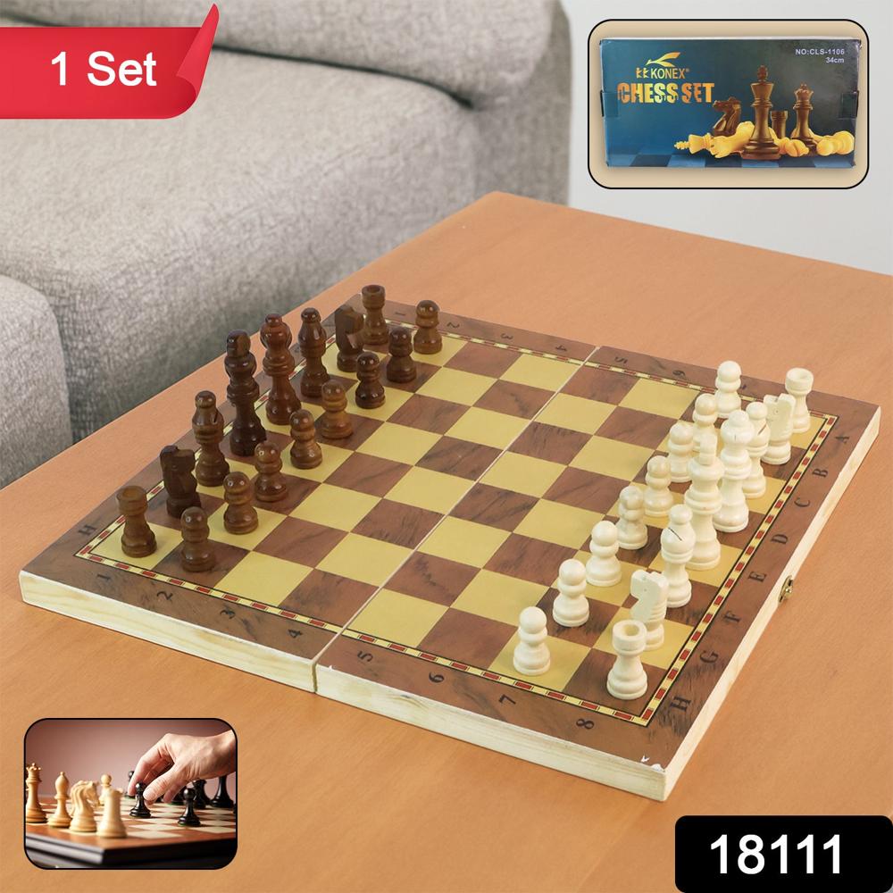 Foldable Wooden Chess Board Set (30, 30 Cm / 1 Set)