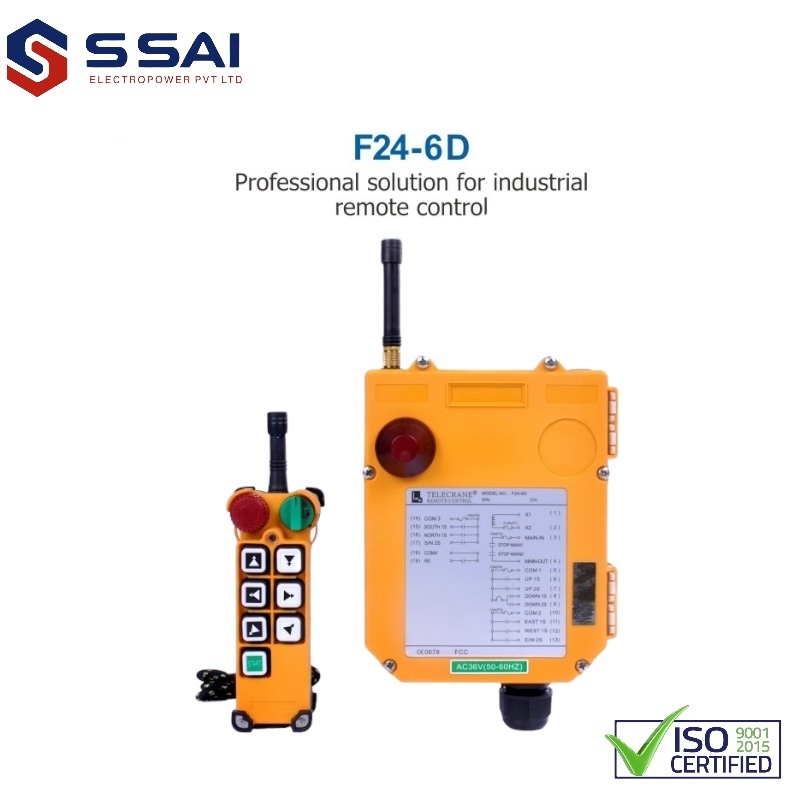 Plastic F24-6D Crane Radio Frequency Remote Control
