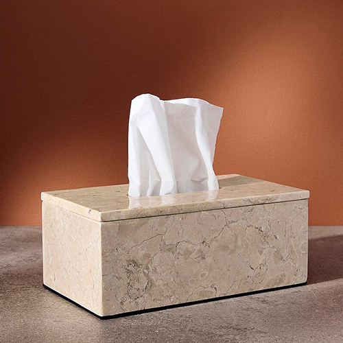 Beige Travertine Marble Tissue Box Holder